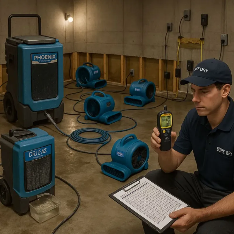 Structural Drying and Dehumidification process in Menifee, CA